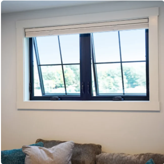 ProVia Endure Awning window in black with grids between the glass