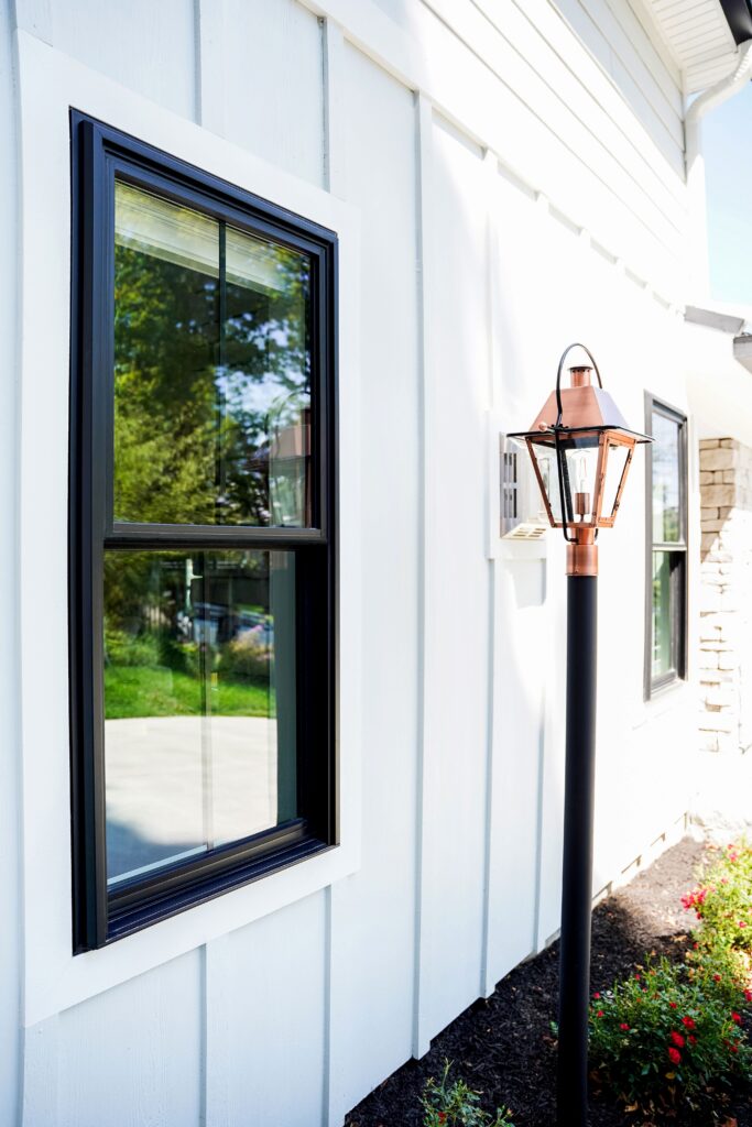 ProVia Endure double hung replacement window in black installed by Artisan Windows & Doors in Shelbyville, KY